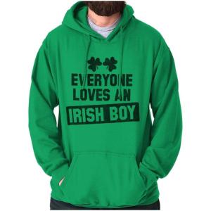 Funny Saint Patrick’s Day Irish Boy Hoodie Hooded Sweatshirt Men(Irish Green)