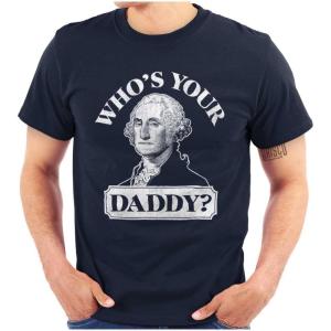 Funny Who’s Your Daddy USA American Graphic T Shirt Men or Women(Navy)