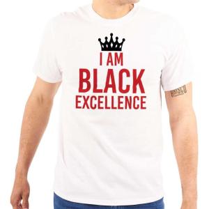 I am Black Excellence Royal Crown Graphic T Shirt Men or Women(White)