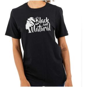 Proud Black and Natural Melanin Queen Womens Graphic T Shirt Tees(Black)