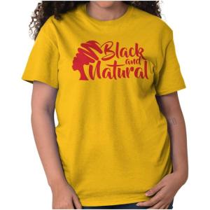Proud Black and Natural Melanin Queen Womens Graphic T Shirt Tees(Gold)