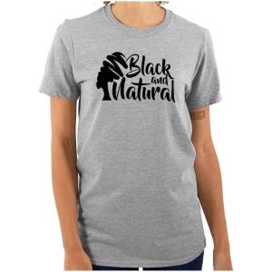 Proud Black and Natural Melanin Queen Womens Graphic T Shirt Tees(Sport Grey)