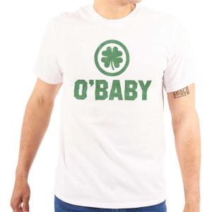 St Patricks Day O Baby Shamrock Graphic T Shirt Men or Women(White)