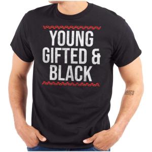 Young Gifted and Black Melanin Pride Graphic T Shirt Men or Women(Black)