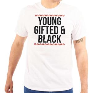Young Gifted and Black Melanin Pride Graphic T Shirt Men or Women(White)