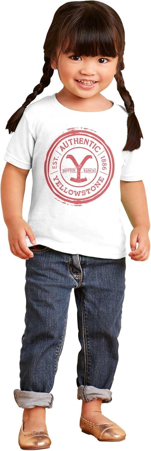 imageAuthentic Yellowstone Ranch Stamp Toddler Boy Girl T ShirtWhite