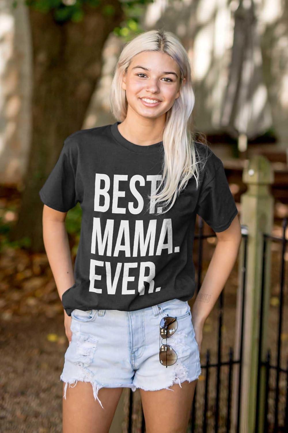 imageBest Mama Ever Mom Mommy Mothers Day Womens Graphic T Shirt TeesBlack