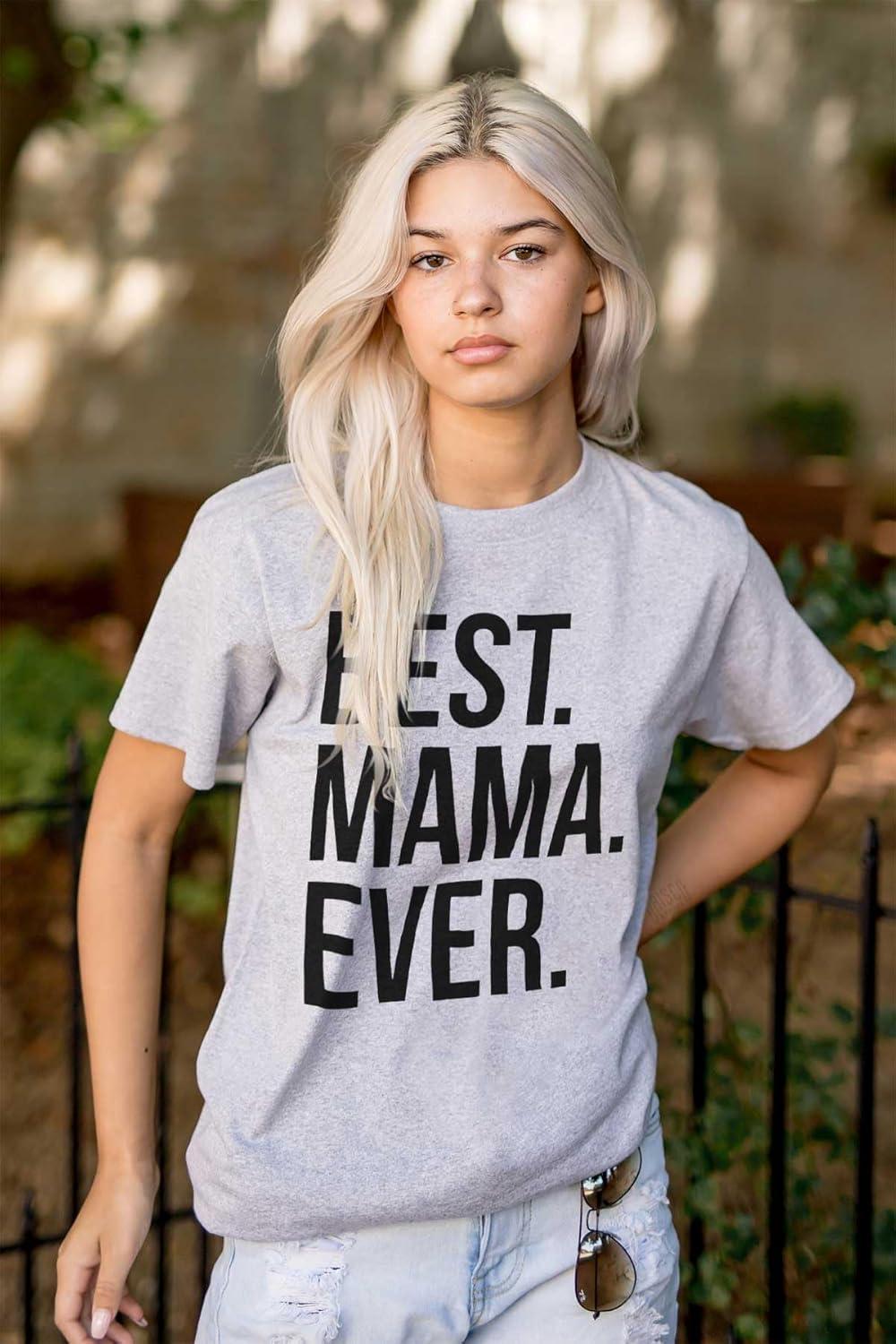 imageBest Mama Ever Mom Mommy Mothers Day Womens Graphic T Shirt TeesSport Grey