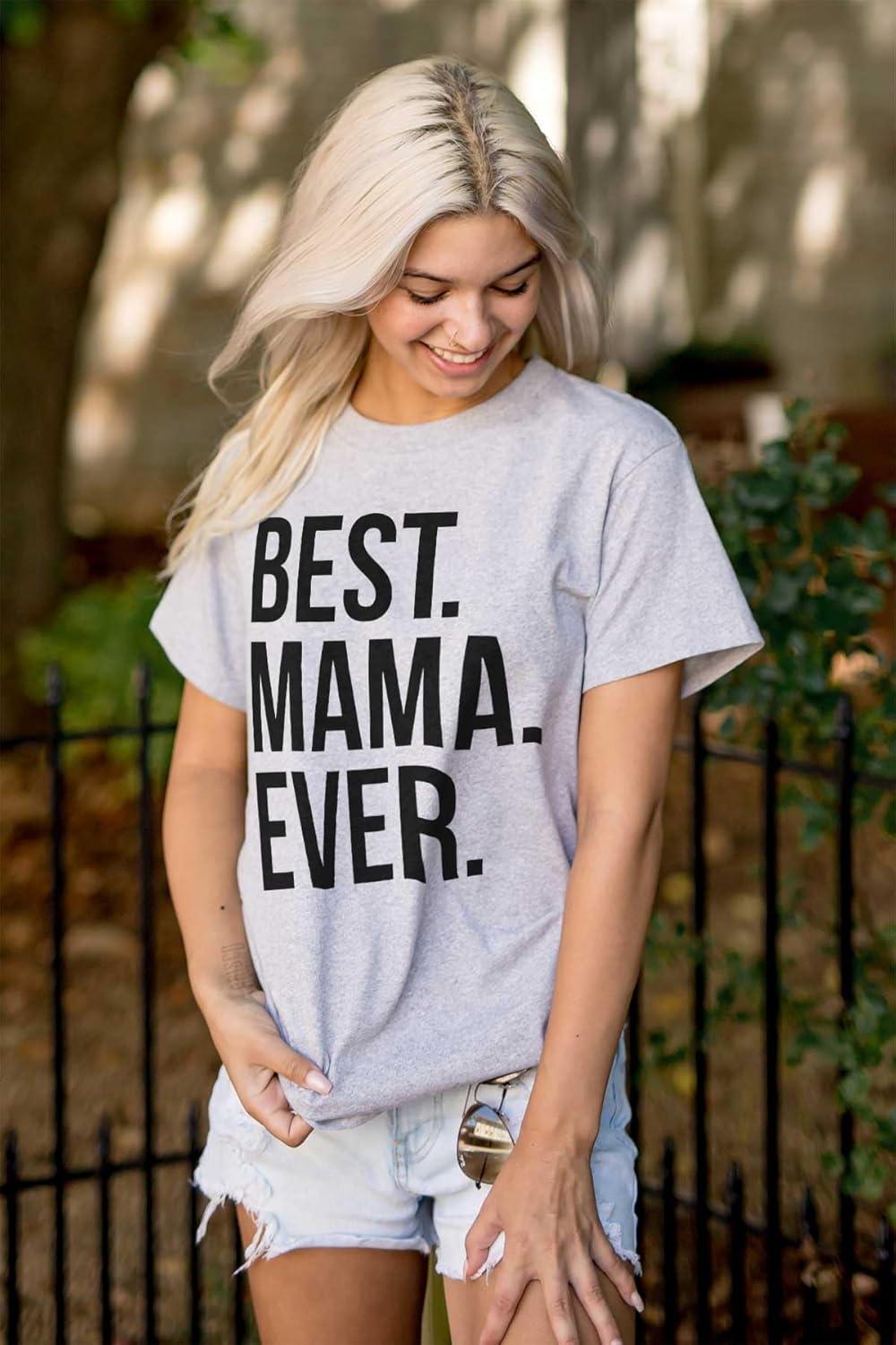 imageBest Mama Ever Mom Mommy Mothers Day Womens Graphic T Shirt TeesSport Grey