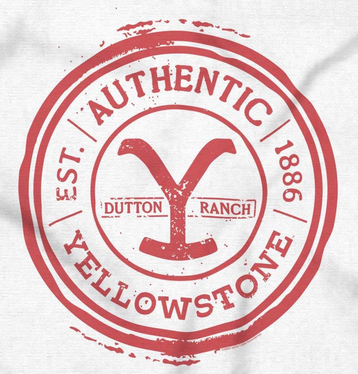 imageBrisco Brands Authentic Yellowstone Ranch Stamp Baby Romper Boys or GirlsWhite