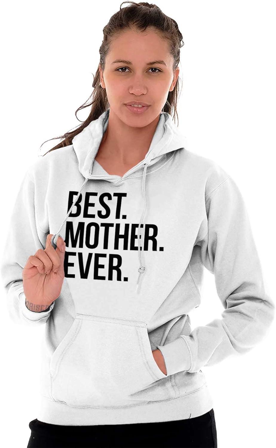 imageBrisco Brands Best Mom Ever Cute Happy Mothers Day Hoodie Sweatshirt WomenWhite