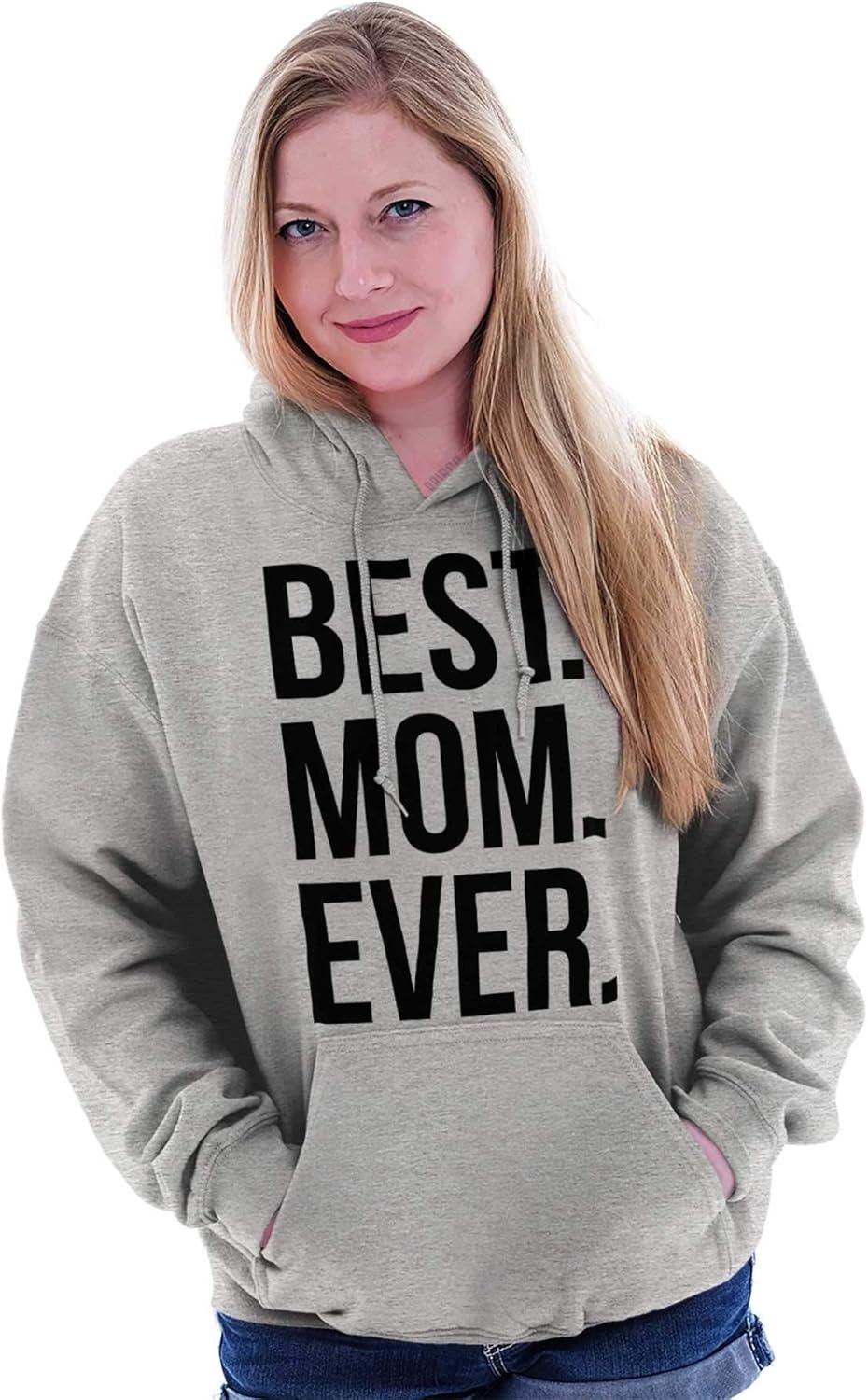 imageBrisco Brands Best Mom Ever Mama Mors Day Relative Hoodie Sweatshirt WomenSport Grey