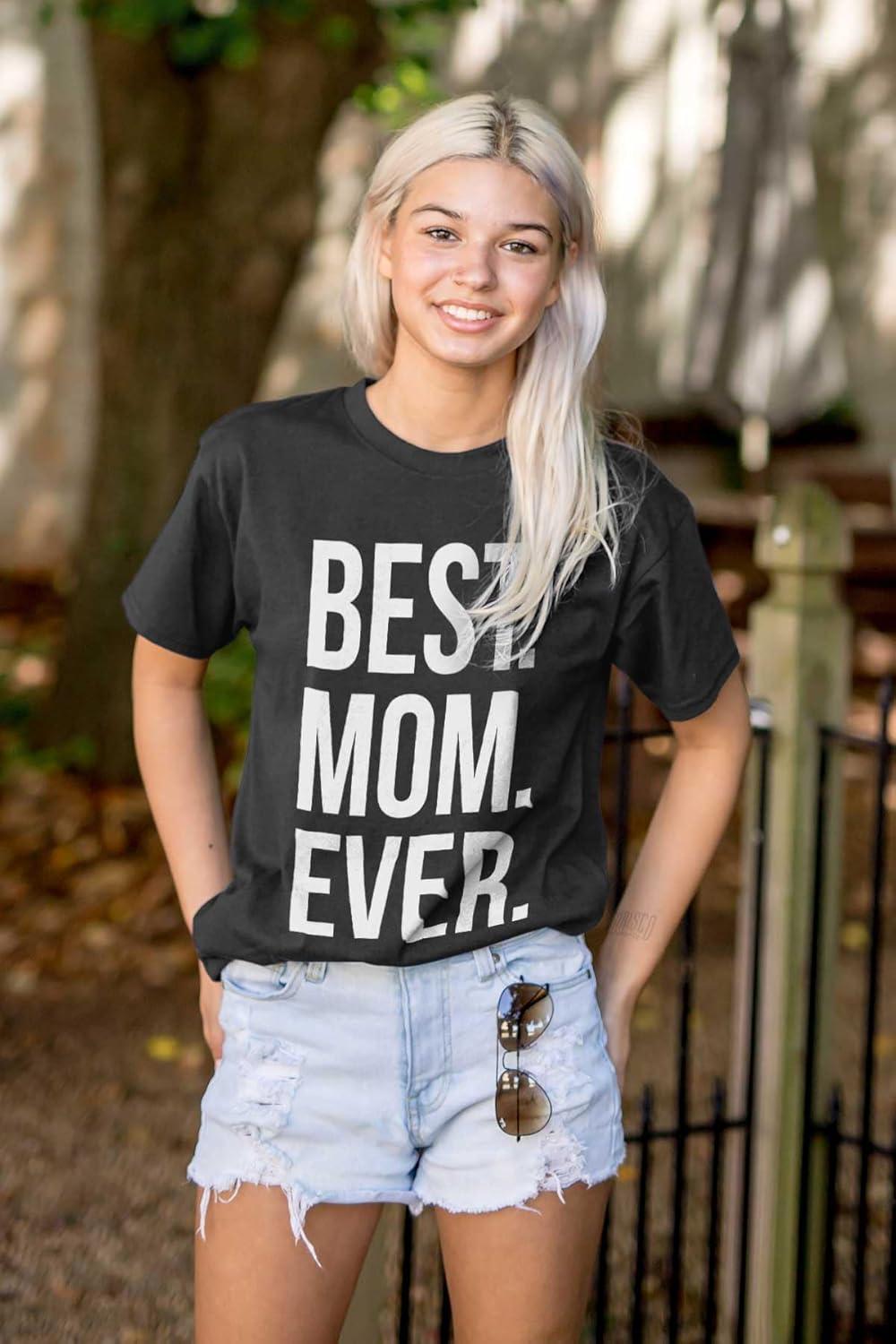 imageBrisco Brands Best Mom Ever Mama Mors Day Relative Womens Graphic T Shirt TeesBlack