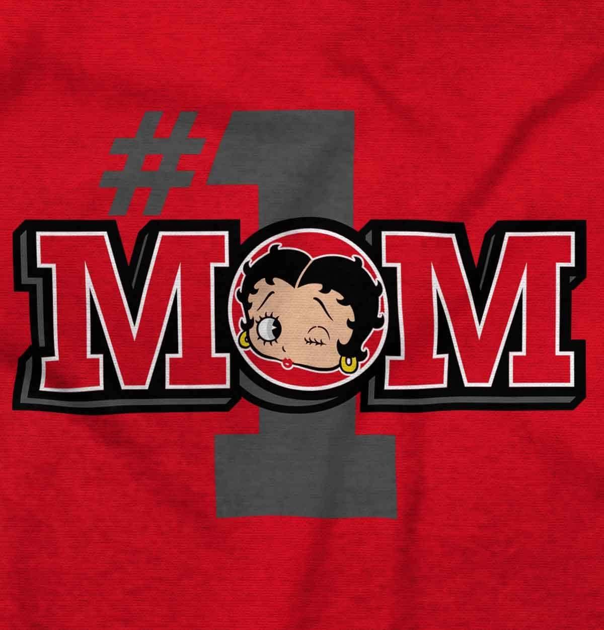 imageBrisco Brands Betty Boop Number 1 Mom Mothers Day Zip Hoodie Sweatshirt WomenRed