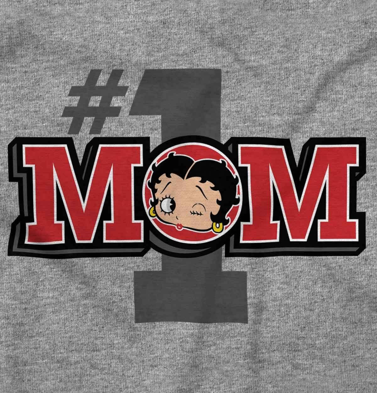 imageBrisco Brands Betty Boop Number 1 Mom Mothers Day Zip Hoodie Sweatshirt WomenSport Grey