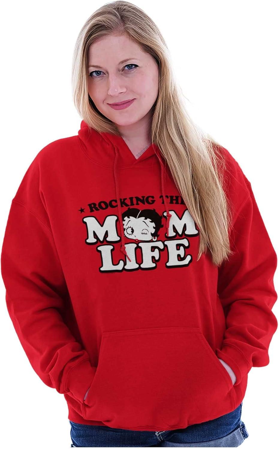 imageBrisco Brands Betty Boop Rocking The Mom Life Hoodie Sweatshirt WomenRed