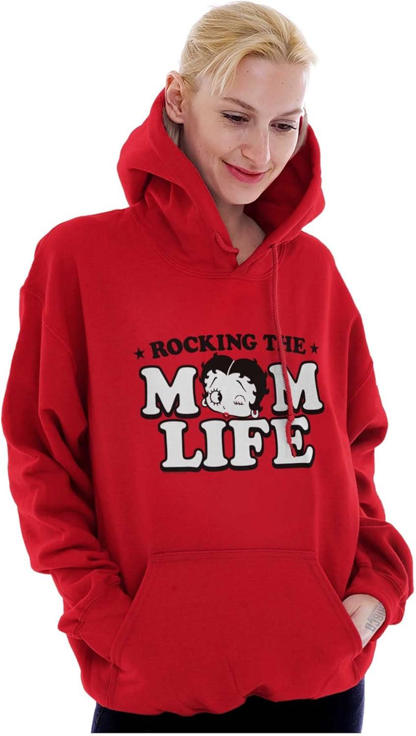imageBrisco Brands Betty Boop Rocking The Mom Life Hoodie Sweatshirt WomenRed