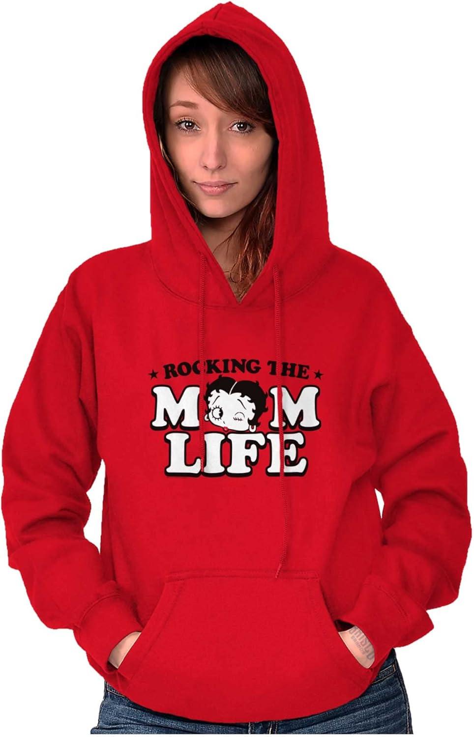 imageBrisco Brands Betty Boop Rocking The Mom Life Hoodie Sweatshirt WomenRed