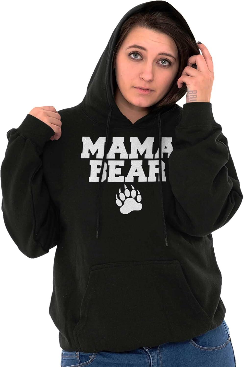 imageBrisco Brands Mama Bear Paw Print Cute Mothers Day Hoodie Sweatshirt WomenBlack