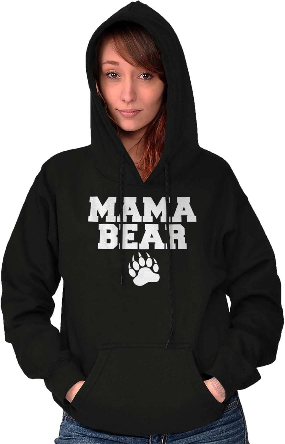 imageBrisco Brands Mama Bear Paw Print Cute Mothers Day Hoodie Sweatshirt WomenBlack
