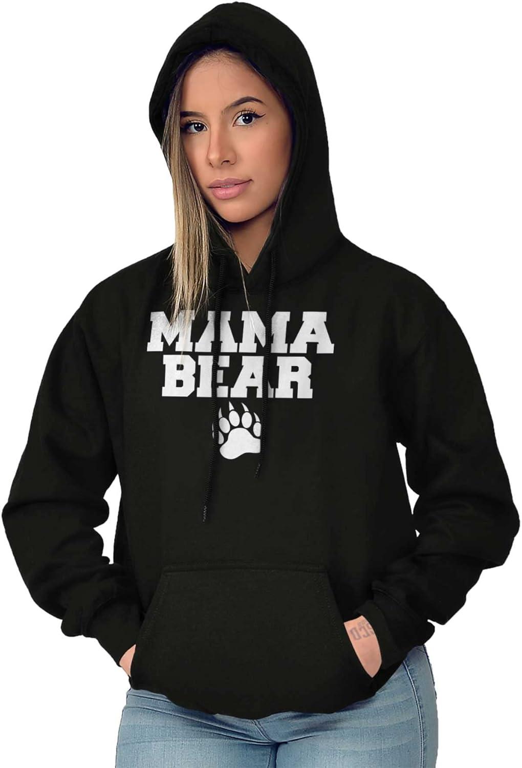 imageBrisco Brands Mama Bear Paw Print Cute Mothers Day Hoodie Sweatshirt WomenBlack