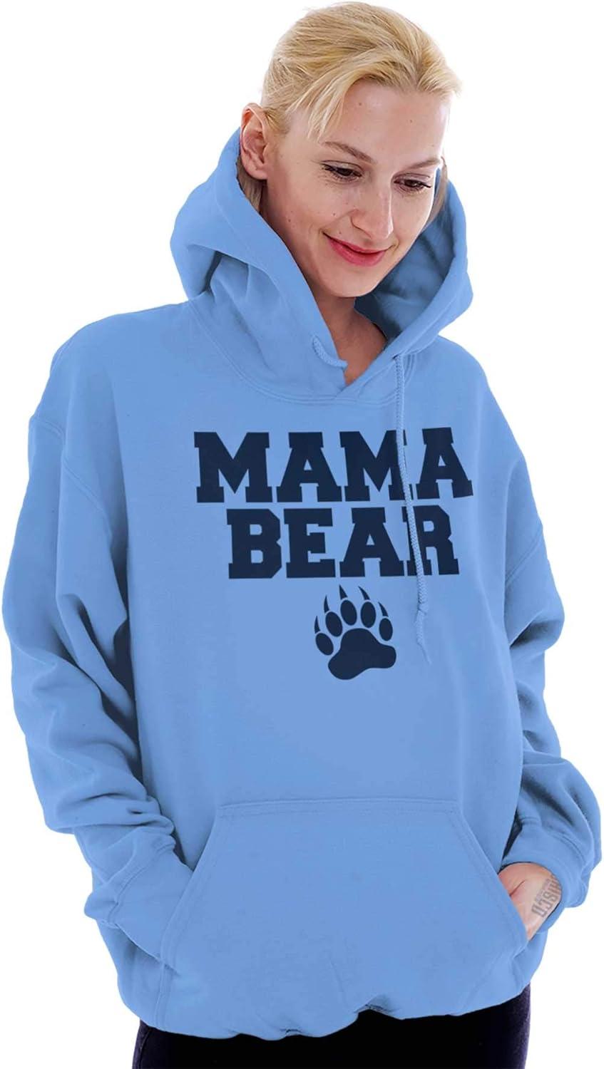 imageBrisco Brands Mama Bear Paw Print Cute Mothers Day Hoodie Sweatshirt WomenCarolina Blue