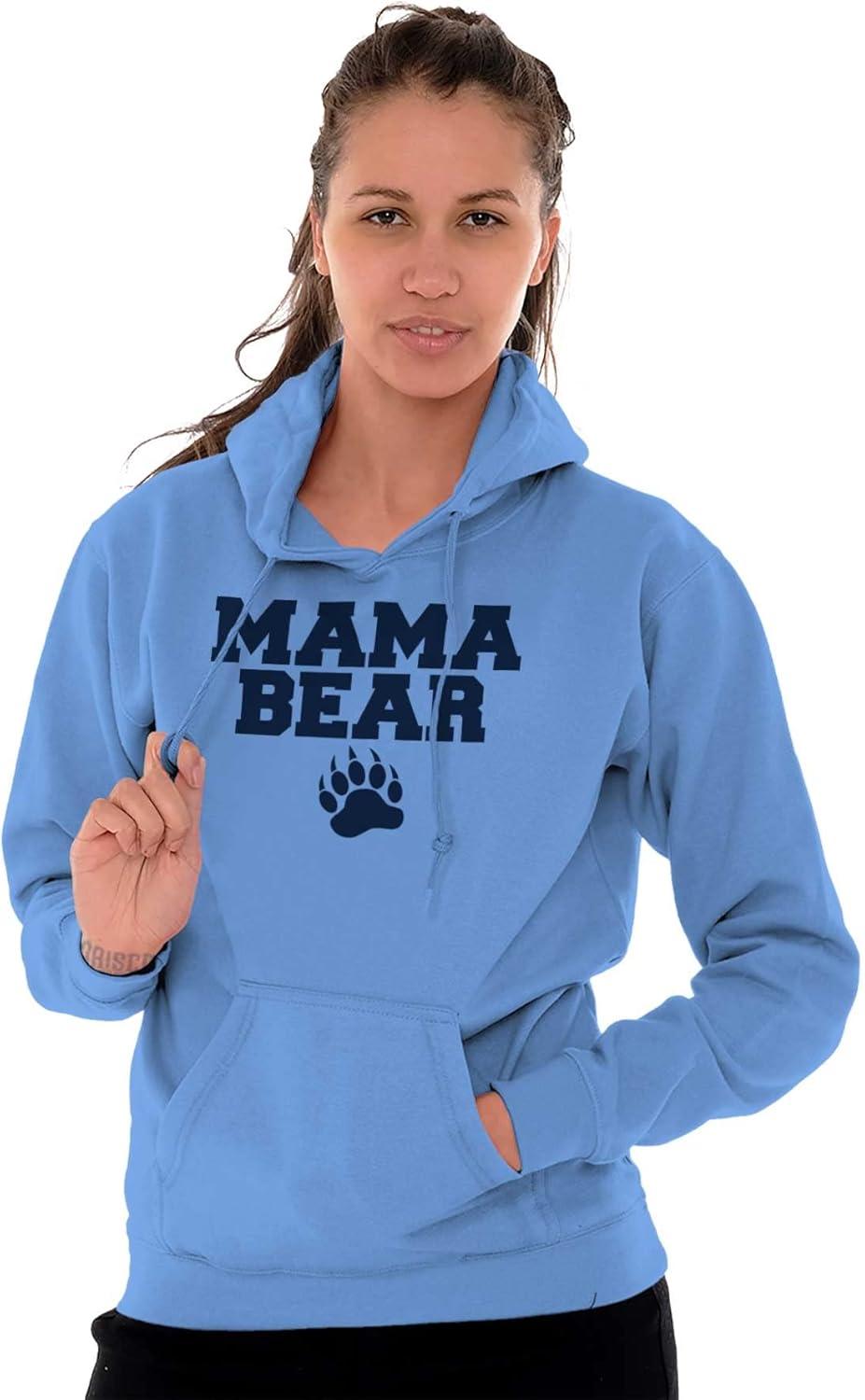 imageBrisco Brands Mama Bear Paw Print Cute Mothers Day Hoodie Sweatshirt WomenCarolina Blue