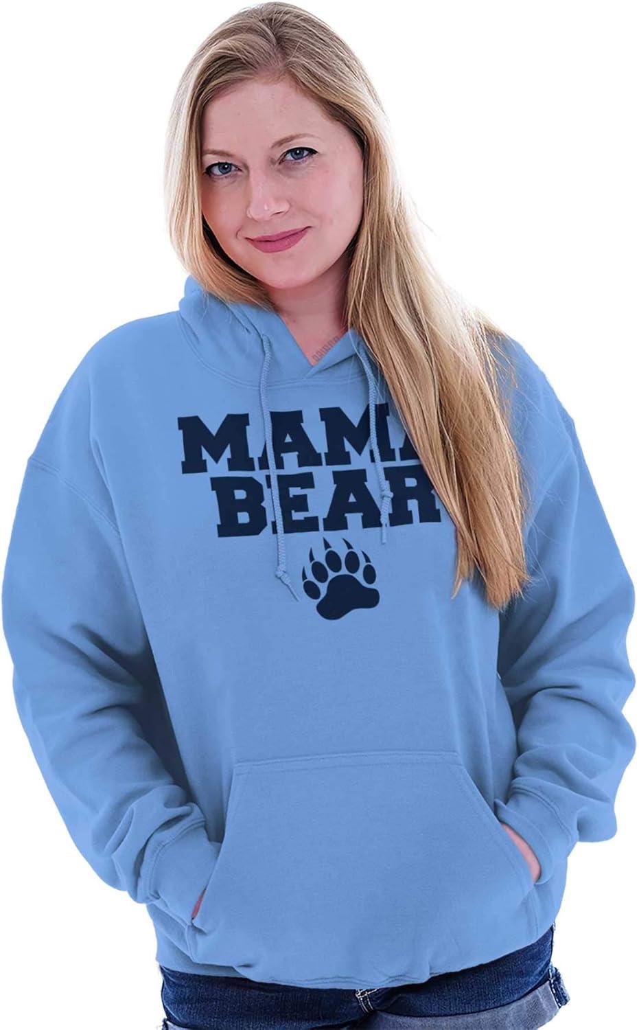 imageBrisco Brands Mama Bear Paw Print Cute Mothers Day Hoodie Sweatshirt WomenCarolina Blue