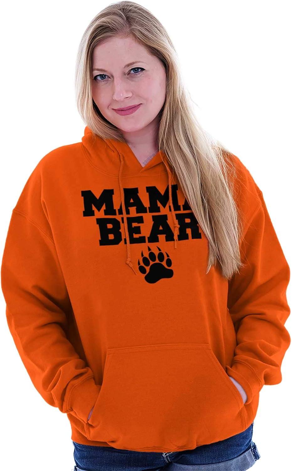 imageBrisco Brands Mama Bear Paw Print Cute Mothers Day Hoodie Sweatshirt WomenOrange