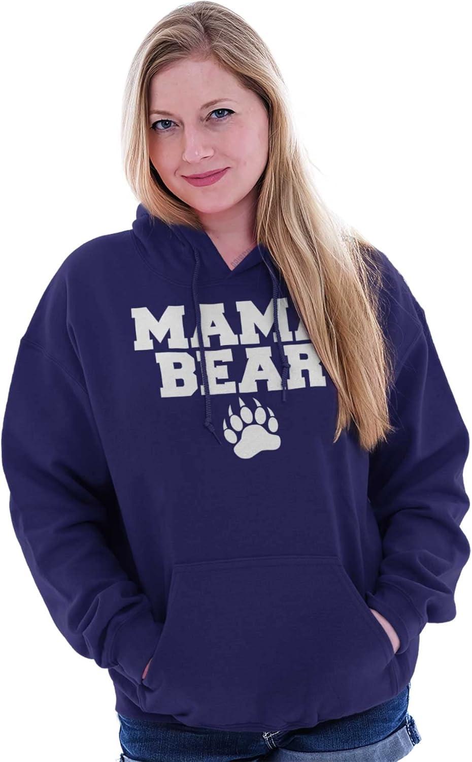 imageBrisco Brands Mama Bear Paw Print Cute Mothers Day Hoodie Sweatshirt WomenPurple