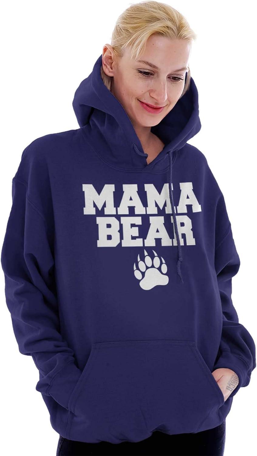 imageBrisco Brands Mama Bear Paw Print Cute Mothers Day Hoodie Sweatshirt WomenPurple