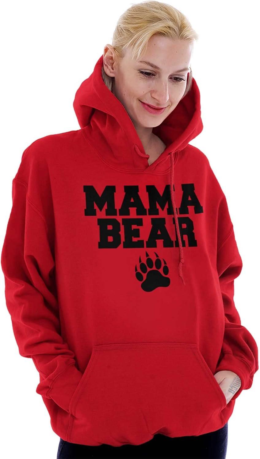 imageBrisco Brands Mama Bear Paw Print Cute Mothers Day Hoodie Sweatshirt WomenRed