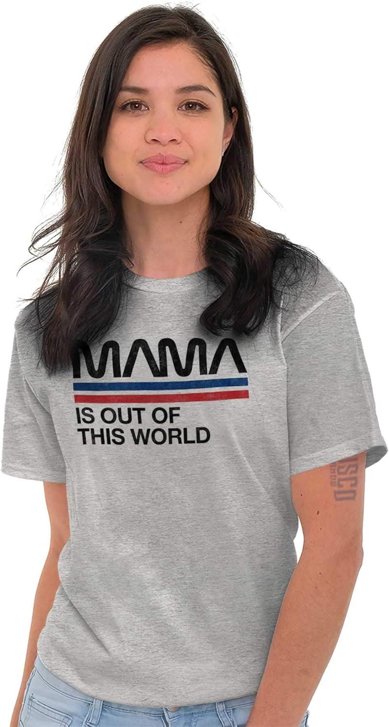 imageBrisco Brands Mama is Out of This World Space Joke Womens Graphic T Shirt TeesSport Grey