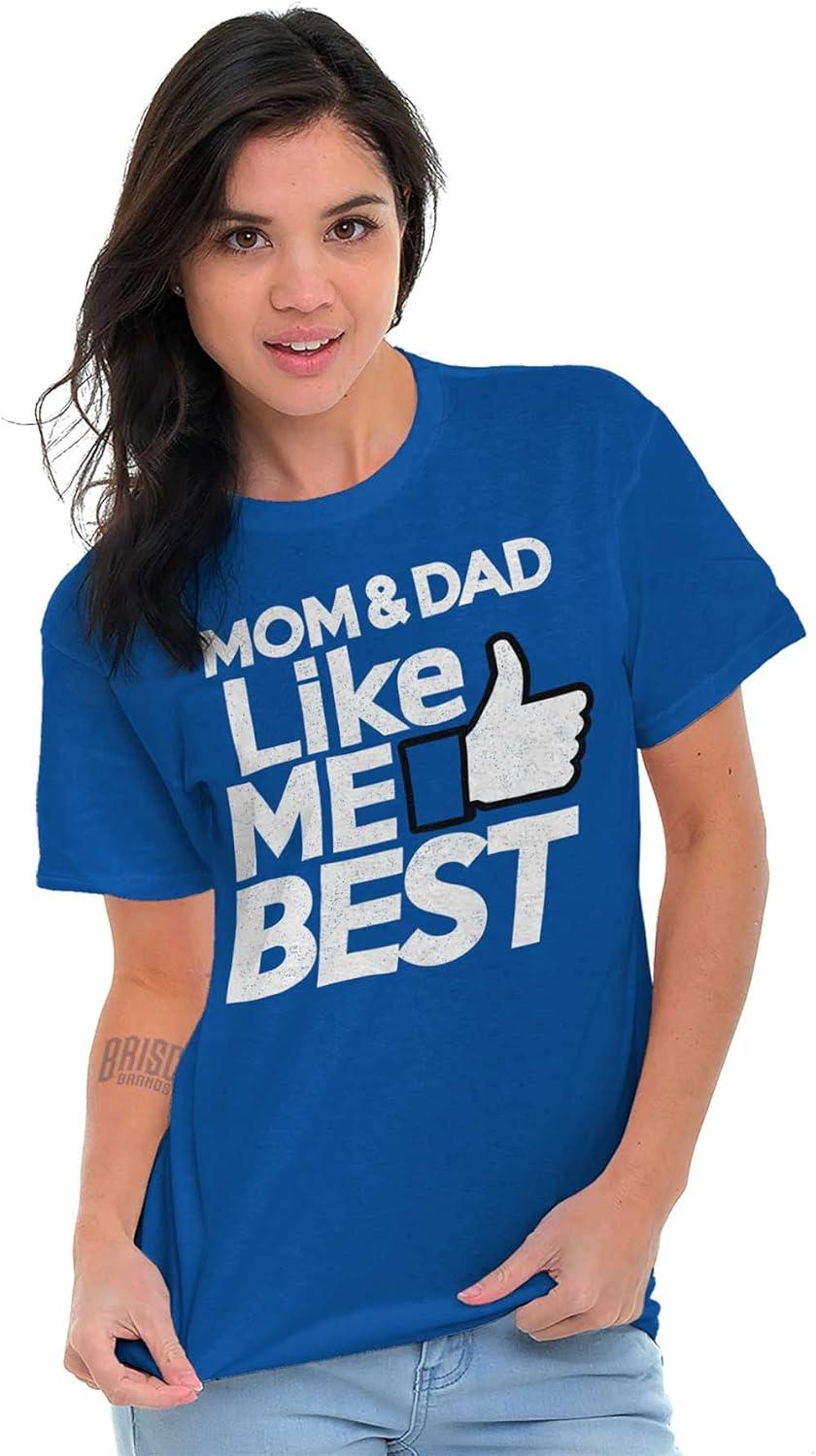imageBrisco Brands Mom and Dad Like Me Best Thumbs Up Graphic T Shirt Men or WomenRoyal