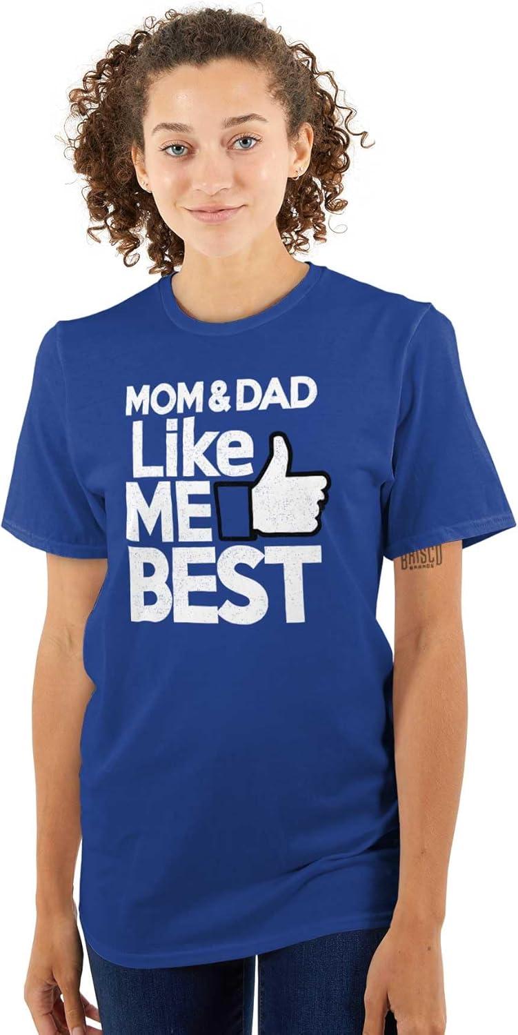 imageBrisco Brands Mom and Dad Like Me Best Thumbs Up Graphic T Shirt Men or WomenRoyal
