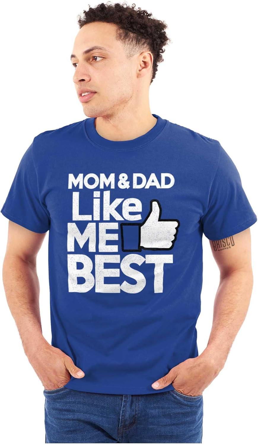 imageBrisco Brands Mom and Dad Like Me Best Thumbs Up Graphic T Shirt Men or WomenRoyal