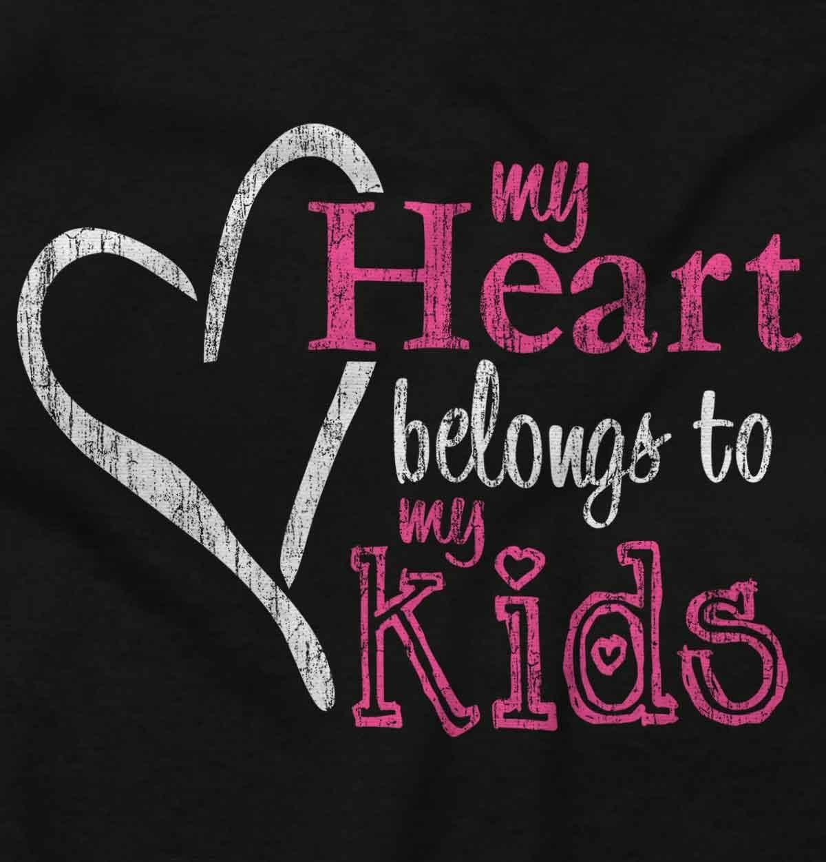 imageBrisco Brands My Heart Belongs to my Kids Cute Mom Hoodie Sweatshirt WomenBlack
