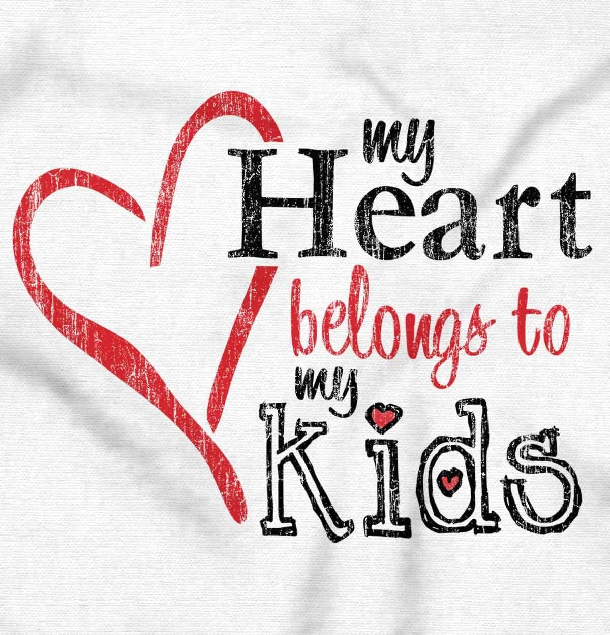 imageBrisco Brands My Heart Belongs to my Kids Cute Mom Hoodie Sweatshirt WomenWhite