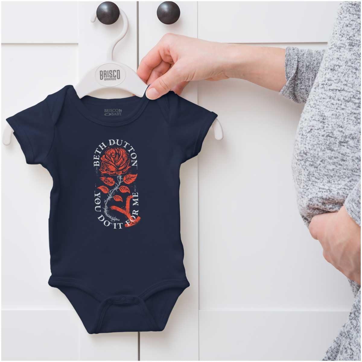 imageBrisco Brands Y Yellowstone Beth Dutton Rose Baby Romper Boys or GirlsNavy