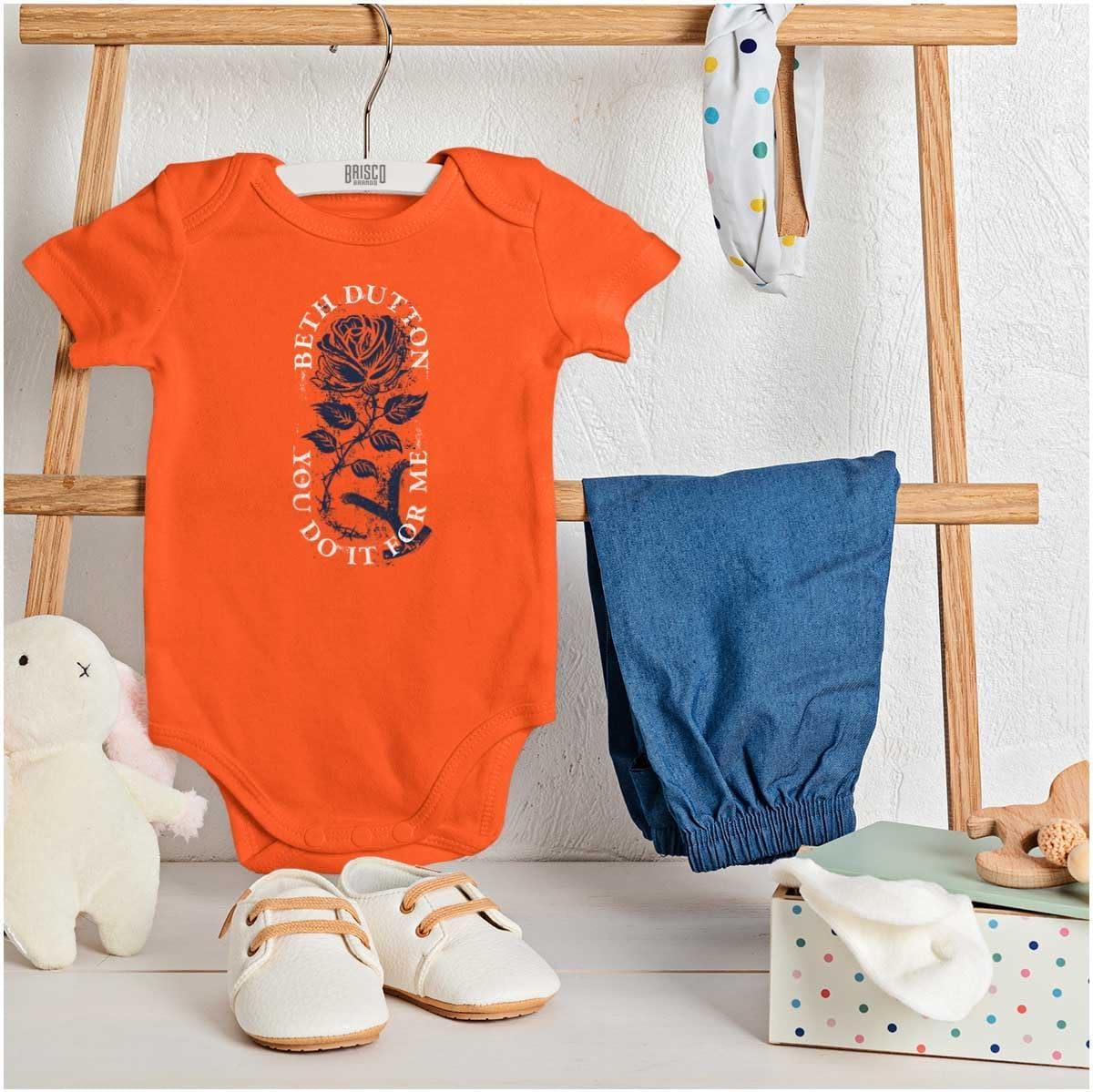 imageBrisco Brands Y Yellowstone Beth Dutton Rose Baby Romper Boys or GirlsOrange
