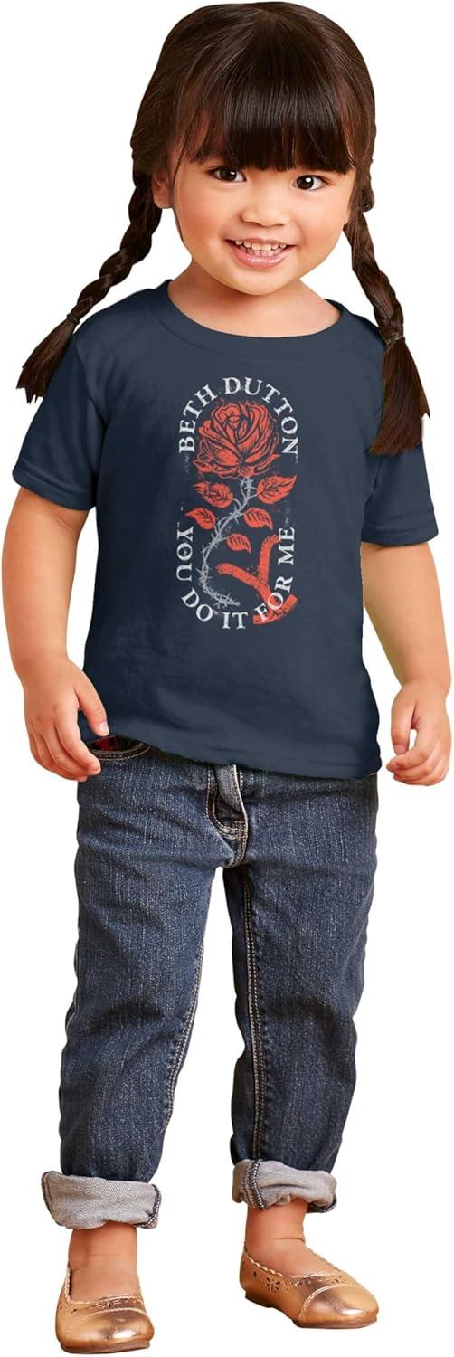 imageBrisco Brands Y Yellowstone Beth Dutton Rose Toddler Boy Girl T ShirtNavy
