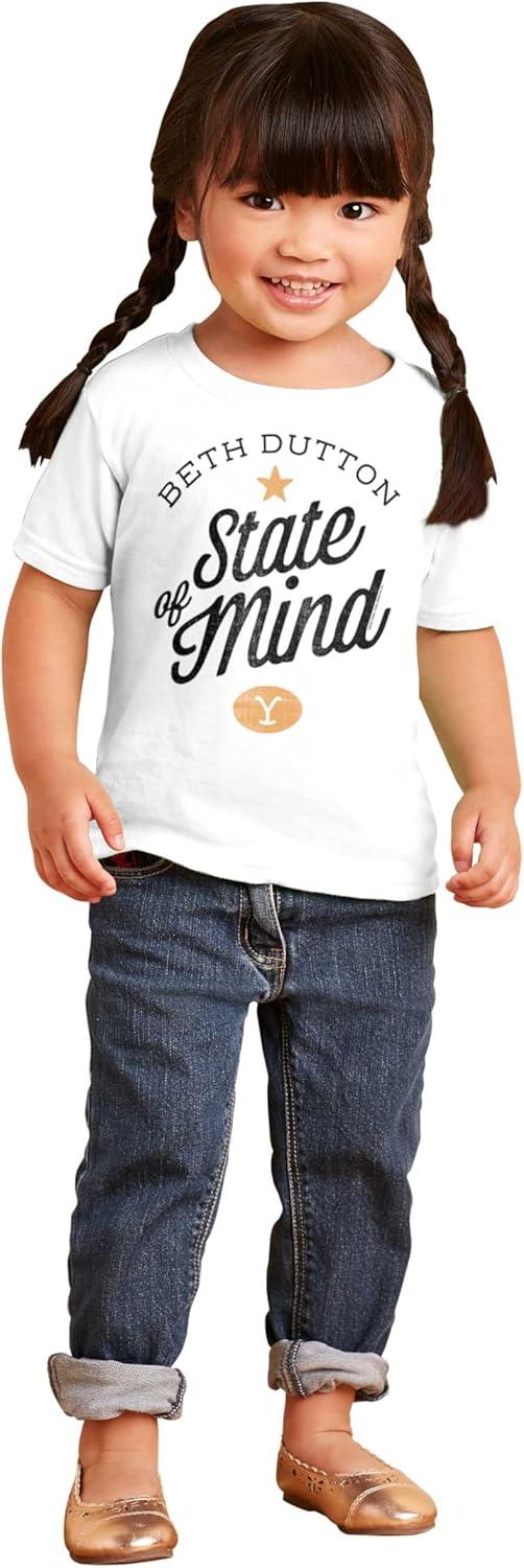 imageBrisco Brands Yellowstone Beth Dutton State of Mind Toddler Boy Girl T ShirtWhite