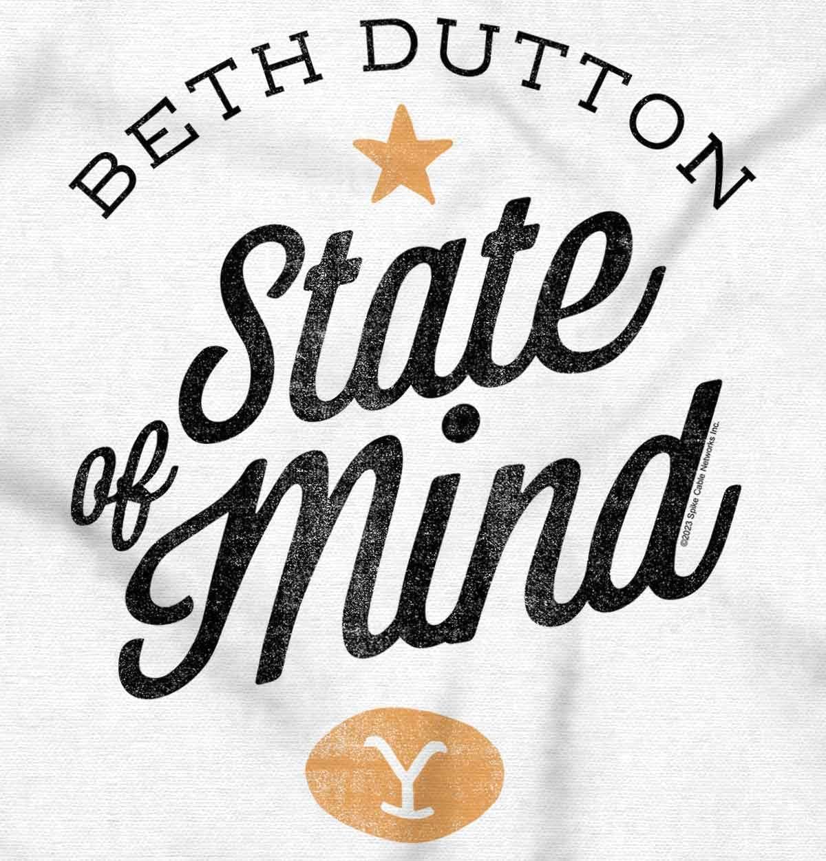 imageBrisco Brands Yellowstone Beth Dutton State of Mind Toddler Boy Girl T ShirtWhite