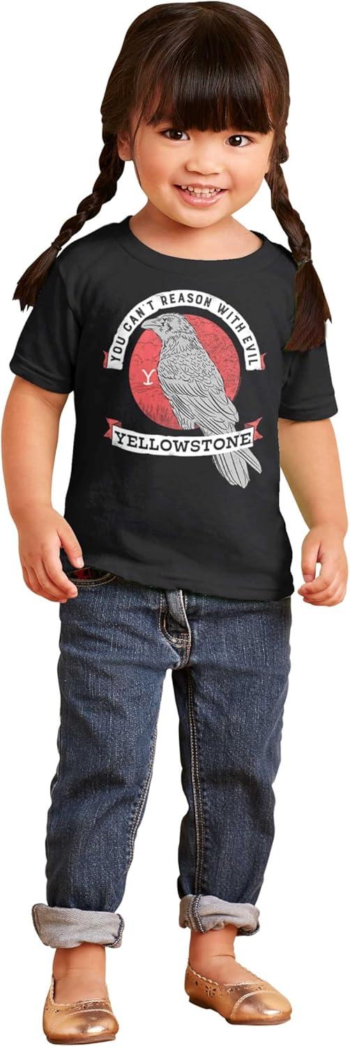 imageBrisco Brands Yellowstone Cant Reason with Evil Toddler Boy Girl T ShirtBlack