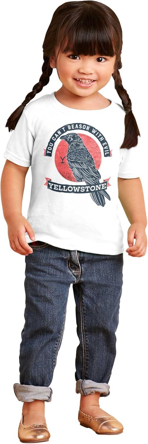 imageBrisco Brands Yellowstone Cant Reason with Evil Toddler Boy Girl T ShirtWhite
