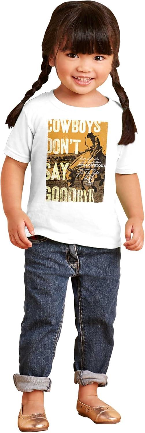 imageBrisco Brands Yellowstone Cowboys Dont Say Goodbye Toddler Boy Girl T ShirtWhite