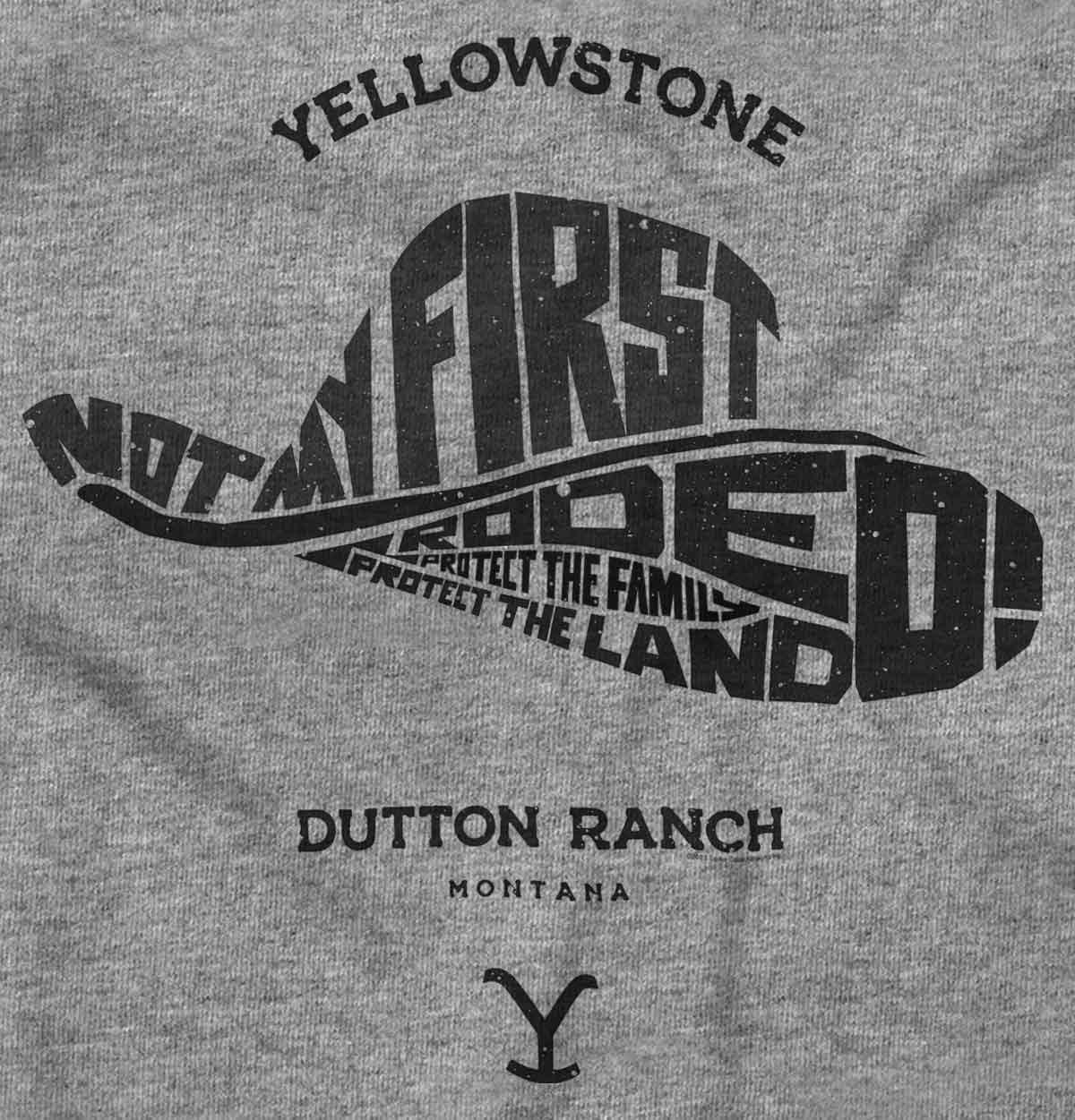 imageBrisco Brands Yellowstone Not My First Rodeo Hat Baby Romper Boys or GirlsHeather