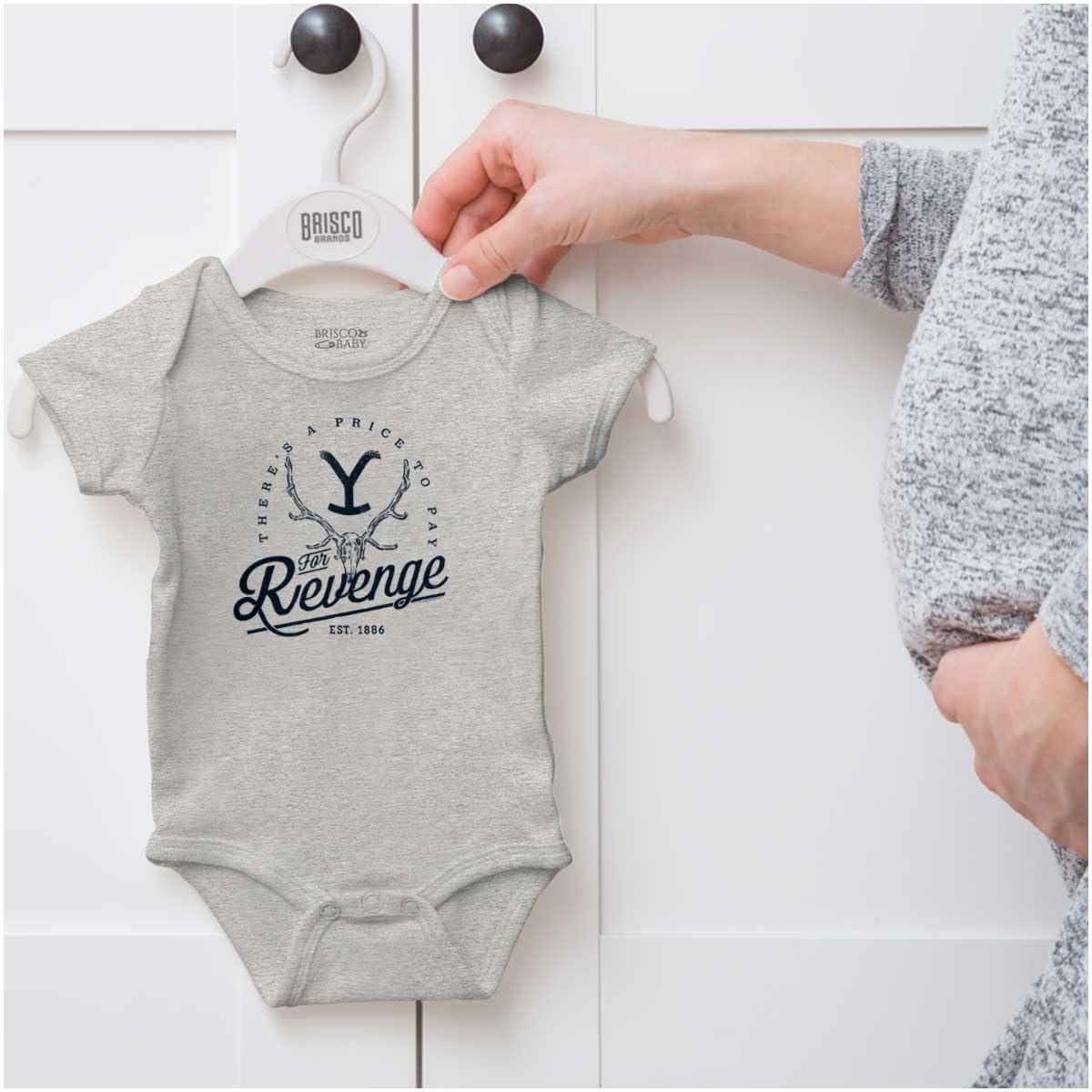 imageBrisco Brands Yellowstone Price to Pay For Revenge Baby Romper Boys or GirlsHeather