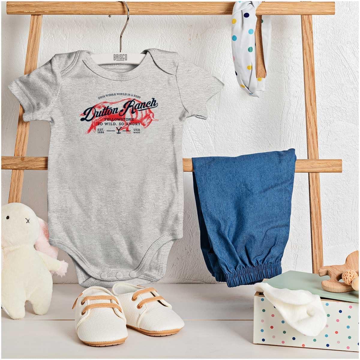 imageBrisco Brands Yellowstone Ranch So Wild So Angry Baby Romper Boys or GirlsHeather