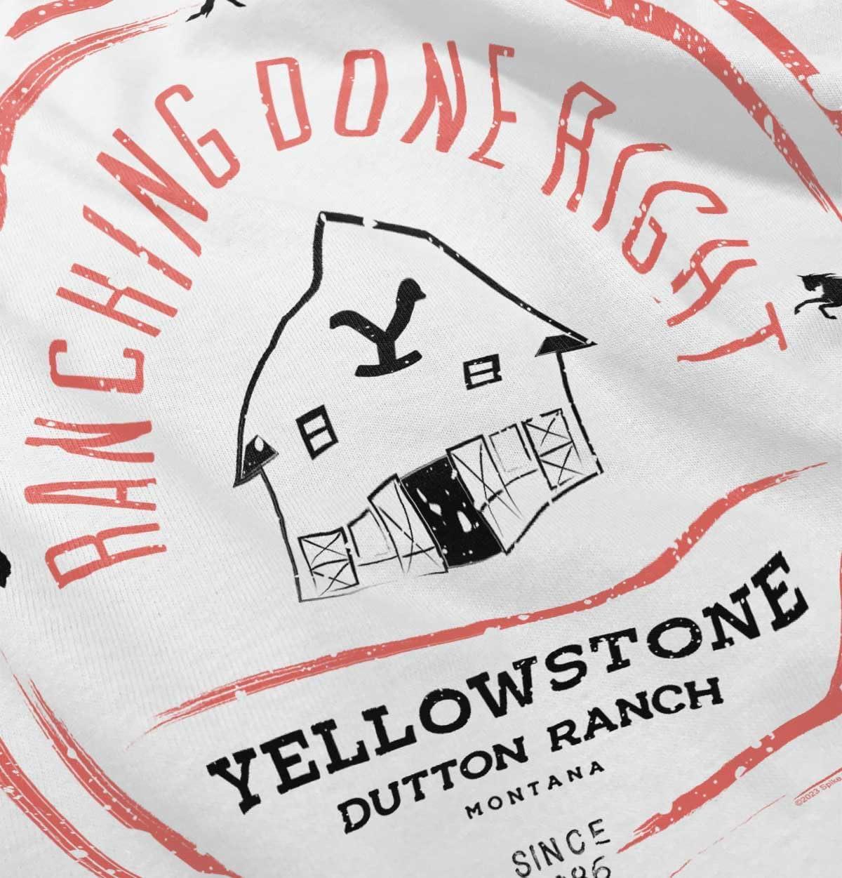 imageBrisco Brands Yellowstone Ranching Done Right Toddler Boy Girl T ShirtWhite